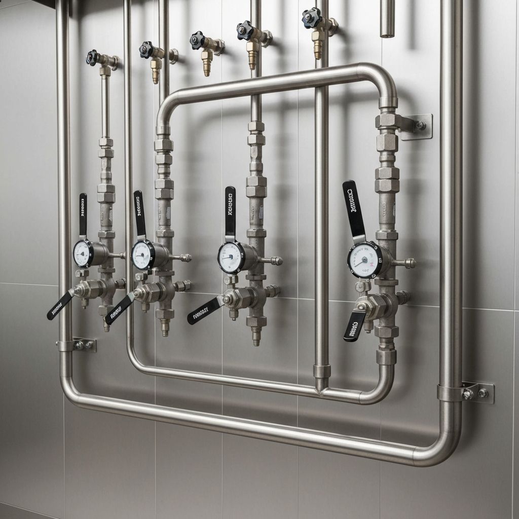 Commercial kitchen utility distribution and plumbing systems